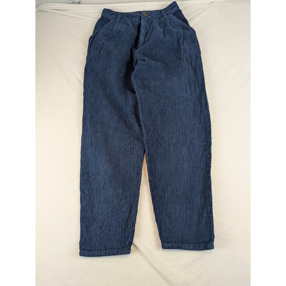 Free People Navy Corduroy Hi Waisted Pleated Wide Leg Pants Sz 2 Y2K Baggy 24x28 - Picture 5 of 11